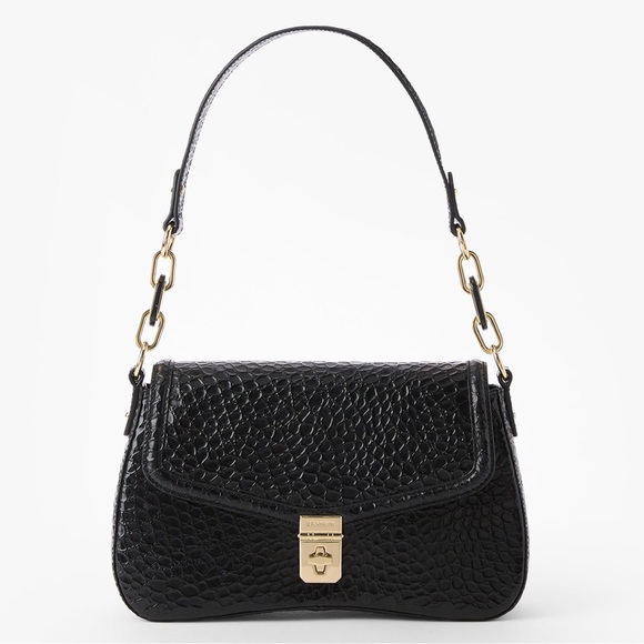 Brahmin Elegant Black Textured Handbag